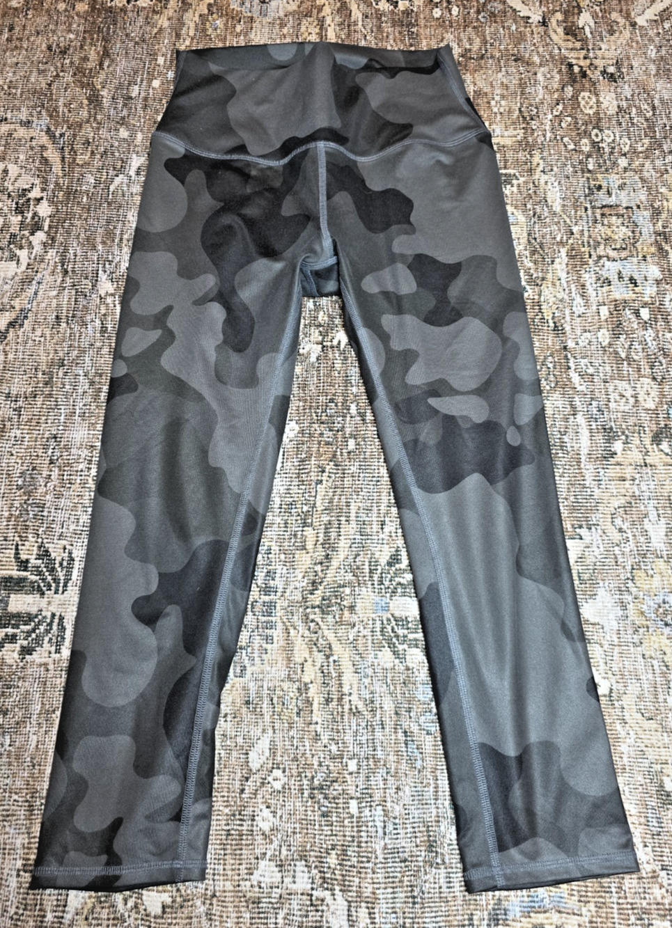 Alo Yoga Black Gray Camo Hi Rise 7/8 Leggings Ankle Athletic Stretch Activewear